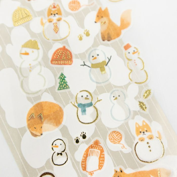 Furukawashiko  Sticker Sheet - Fox & Snowman