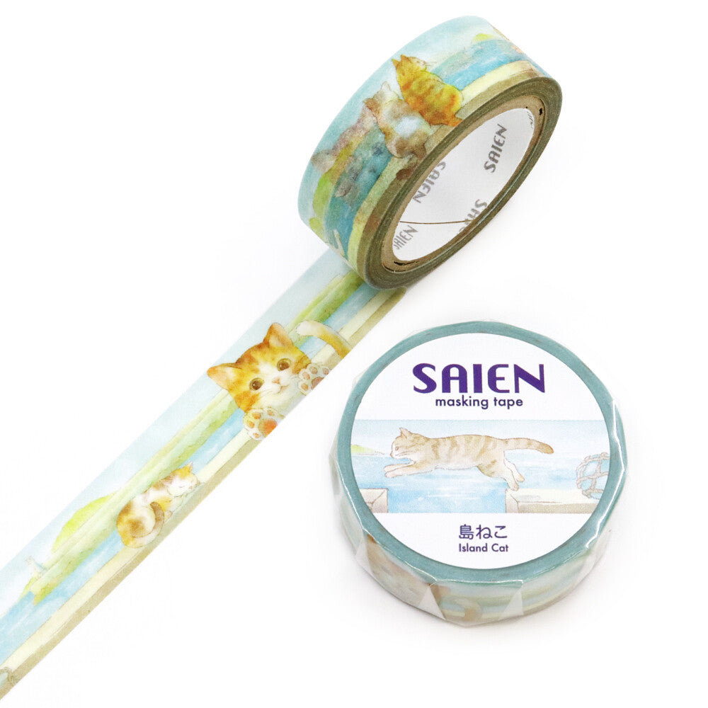 Kamiiso Kimono Masking Tape - Island Cat