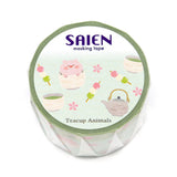 SAIEN Masking Tape (2-roll) - Teacup Animals