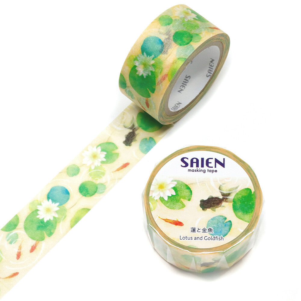 SAIEN Masking Tape - Lotus and Gold Fish
