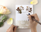 Whimsy Whimsical Copper Foil Notepad - Bear & David Austin Rose
