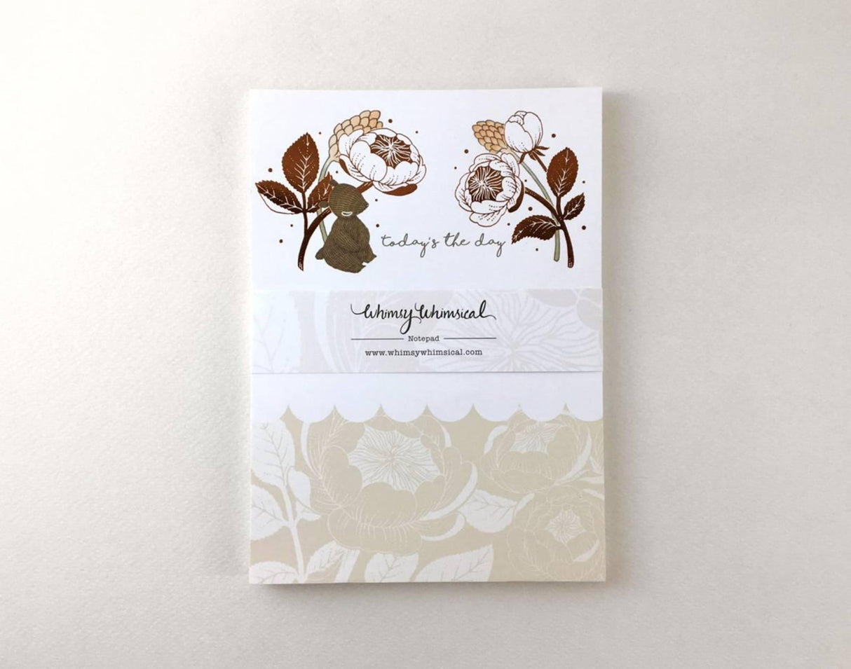 Whimsy Whimsical Copper Foil Notepad - Bear & David Austin Rose