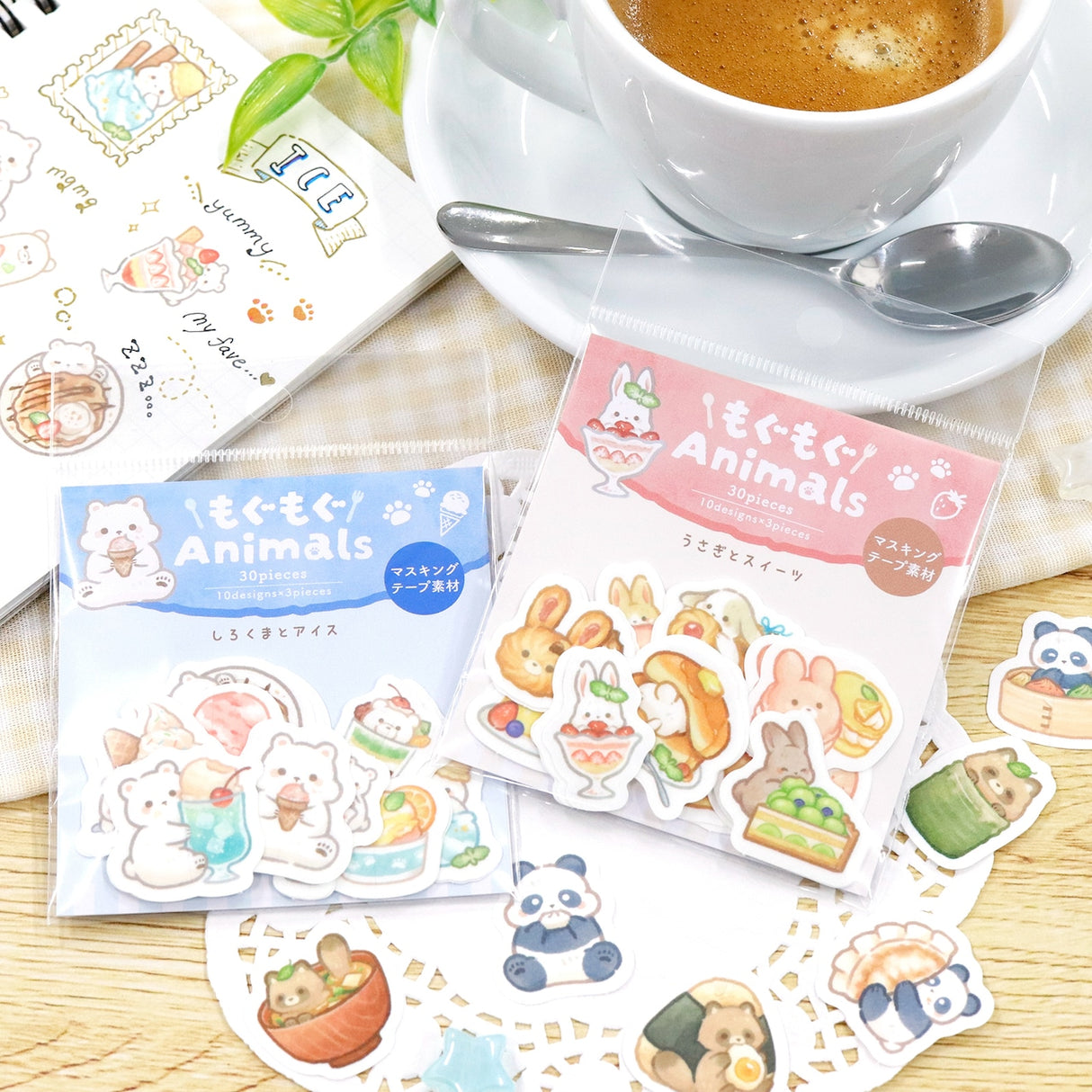 SAIEN Munching Animals Stickers - Bunny & Sweets